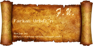 Farkas Urbán névjegykártya